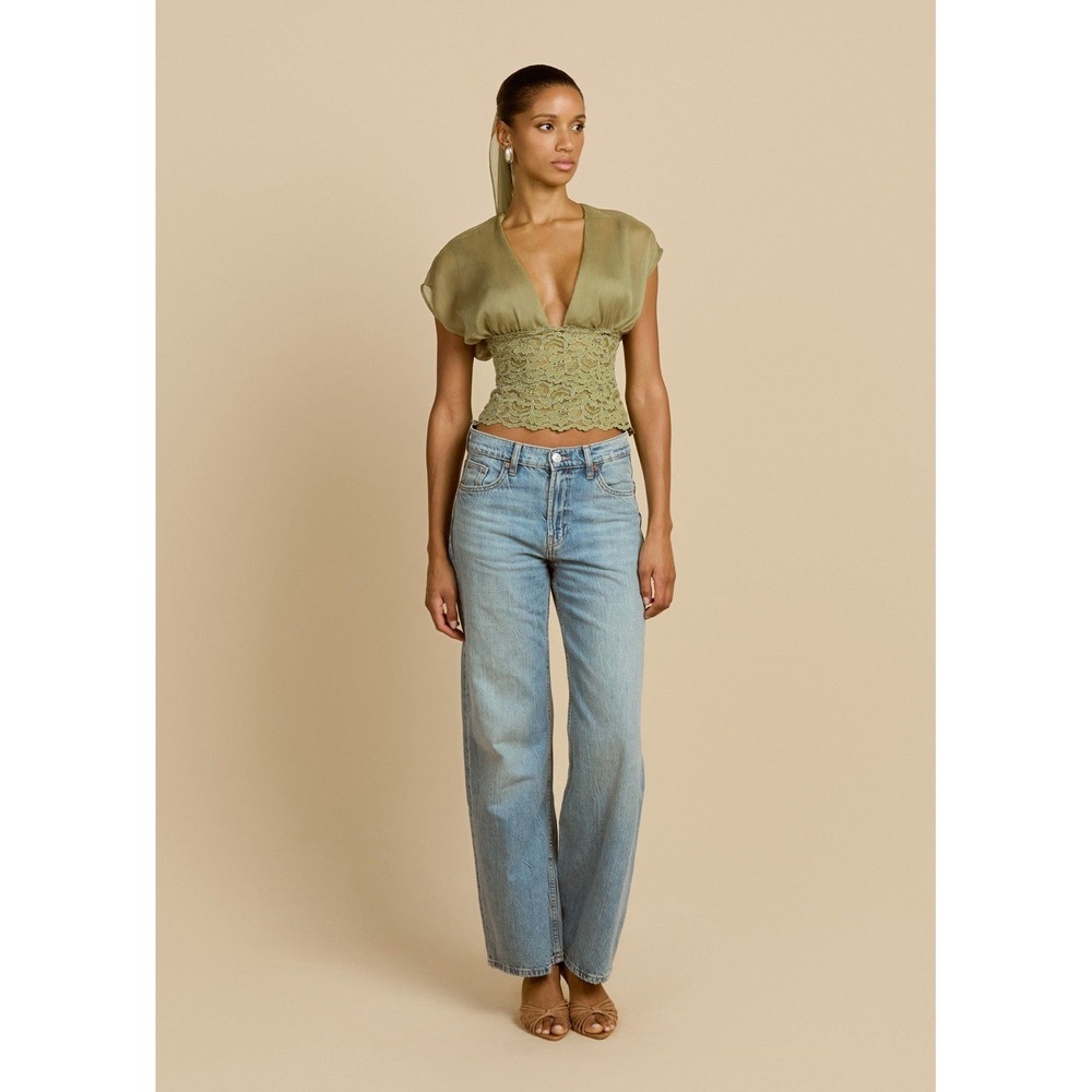 NWT Arcina Ori ALLEGRA TOP PISTACHIO Women's Blouse Sheer Size XS Retails $290 - Picture 4 of 14